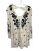 Free People Size XS White & Black Rayon Long Sleeve Gauze Cut Out Back Dress White & Black / XS