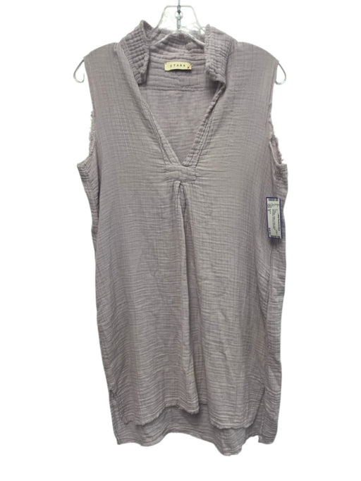Stark X Size S Lavendar Cotton V Neck Gauze Sleeveless Pockets Dress Lavendar / S