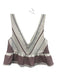 Elizabeth & James Size S Ivory & Multi Triacetate Blend V Neck Sleeveless Top Ivory & Multi / S