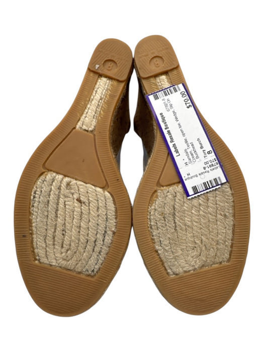 Tory Burch Shoe Size 8 Cream Textile open toe Wedge Slip On Sandals Cream / 8