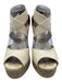 Tory Burch Shoe Size 8 Cream Textile open toe Wedge Slip On Sandals Cream / 8