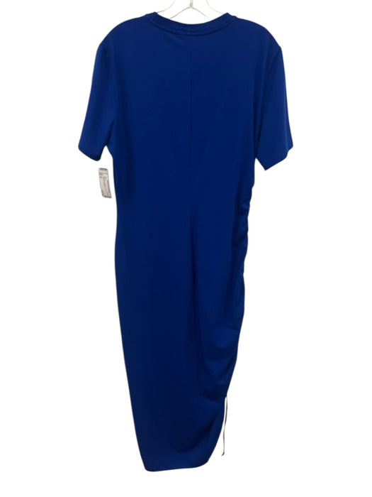 COS Size M Blue Cotton Short Sleeve Midi Gathered Dress Blue / M