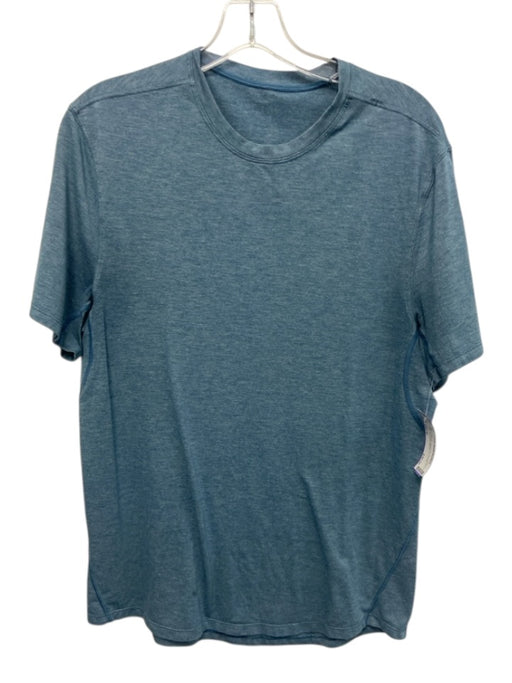 Lululemon Size Est M Blue Synthetic Heathered Athletic T Shirt Short Sleeve Blue / Est M
