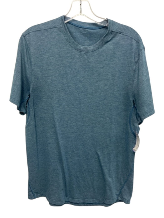 Lululemon Size Est M Blue Synthetic Heathered Athletic T Shirt Short Sleeve Blue / Est M