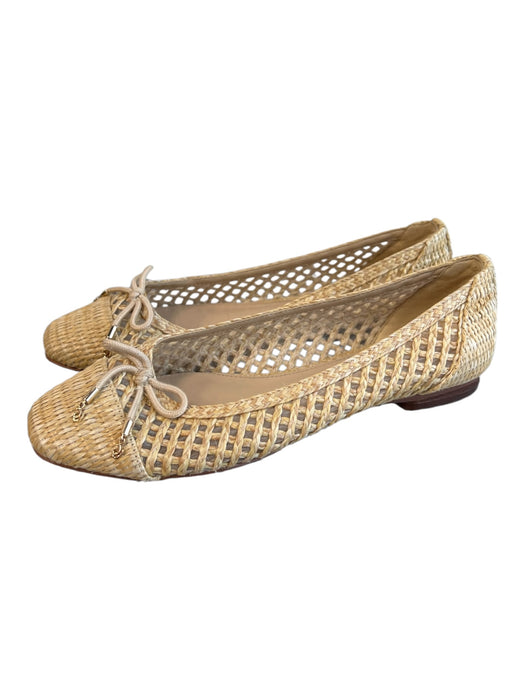 Sam Edelman Shoe Size 6 1/2 Tan Weave Flat Bow Detail Slip On Shoes Tan / 6 1/2