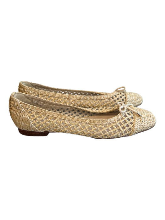 Sam Edelman Shoe Size 6 1/2 Tan Weave Flat Bow Detail Slip On Shoes Tan / 6 1/2