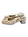 Sam Edelman Shoe Size 7 Beige Weave Block Heel Slingback Closed Toe Shoes Beige / 7