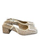 Sam Edelman Shoe Size 7 Beige Weave Block Heel Slingback Closed Toe Shoes Beige / 7