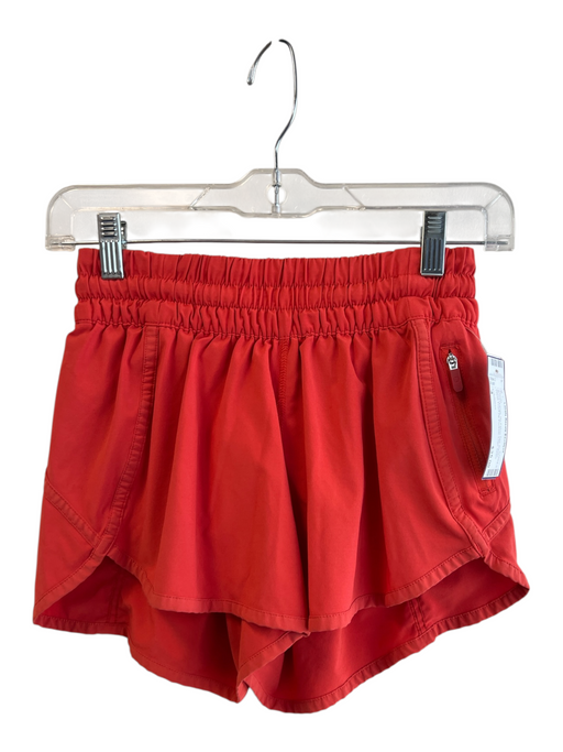 Lululemon Size 4 Burnt Orange No Fabric Tag Elastic Waist Logo Shorts Burnt Orange / 4