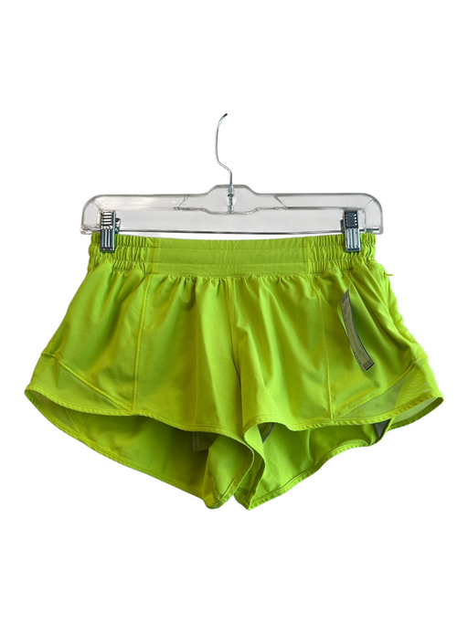Lululemon Size 6 Neon Yellow No Fabric Tag Elastic Waist Side Zip Pockets Shorts Neon Yellow / 6