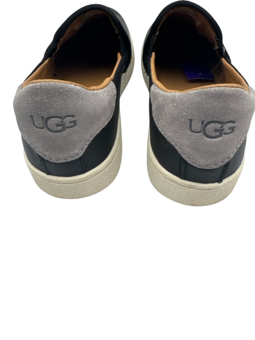 Ugg Shoe Size 7 Black & Gray Leather Slip On Stretch Panels Sneakers Black & Gray / 7