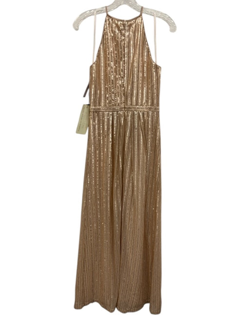 Weddington Way Size 2 Pink & Gold Polyester Sleeveless Fully Sequined Gown Pink & Gold / 2