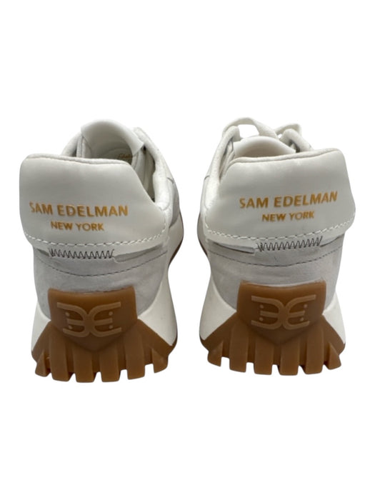 Sam Edelman Shoe Size 6.5 White, Gray, Brown Canvas & Suede Laces Sneakers White, Gray, Brown / 6.5