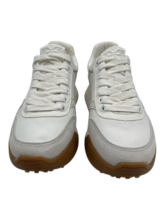 Sam Edelman Shoe Size 6.5 White, Gray, Brown Canvas & Suede Laces Sneakers White, Gray, Brown / 6.5