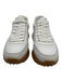 Sam Edelman Shoe Size 6.5 White, Gray, Brown Canvas & Suede Laces Sneakers White, Gray, Brown / 6.5
