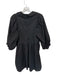 Hunter Bell Size M Black Cotton V Neck Collar Puff 1/2 Sleeve Mini Dress Black / M