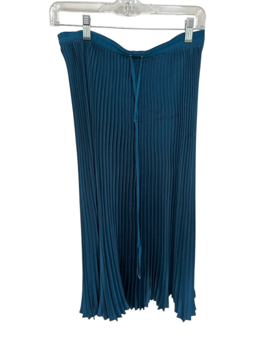 Tibi Size 4 Turquiose Pleated Drawstring Maxi Skirt Turquiose / 4