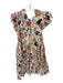 Ulla Johnson Size 2 Cream & Multi Cotton Floral Ruffle Hem Knee length Dress Cream & Multi / 2