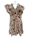 Ulla Johnson Size 2 Cream & Multi Cotton Floral Ruffle Hem Knee length Dress Cream & Multi / 2