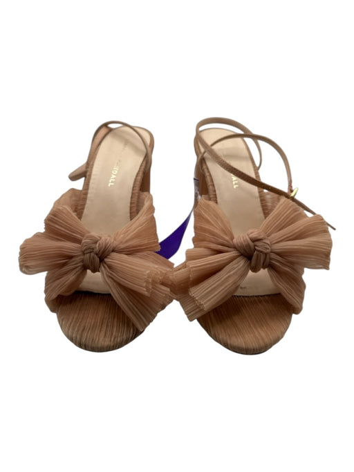 Loeffler Randall Shoe Size 8.5 Champagne Canvas Bow Pleated 3 inch heel Heels Champagne / 8.5