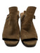 Frye Shoe Size 7.5 Brown Suede open toe Ankle Strap Booties Brown / 7.5