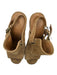 Frye Shoe Size 7.5 Brown Suede open toe Ankle Strap Booties Brown / 7.5