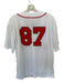 Size L White & Red Polyester UGA Button Down Jersey Men's Shirt White & Red / L