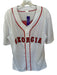 Size L White & Red Polyester UGA Button Down Jersey Men's Shirt White & Red / L