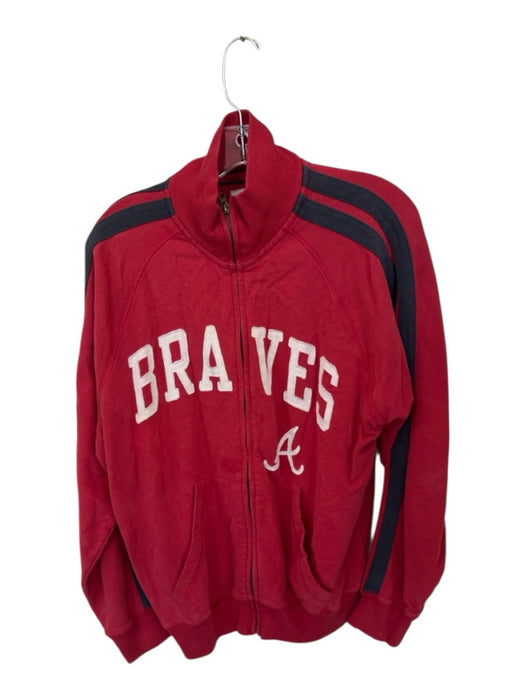 Size L Red & Navy Cotton Atlanta Braves Full Zip Athletic Men's Jacket Red & Navy / L