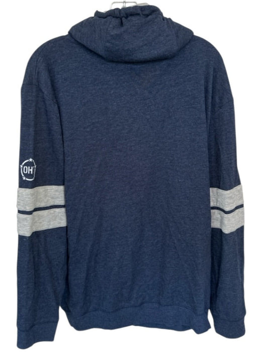 Navy & Red Cotton Blend American Flag Long Sleeve Men's Hoodie Navy & Red / XL