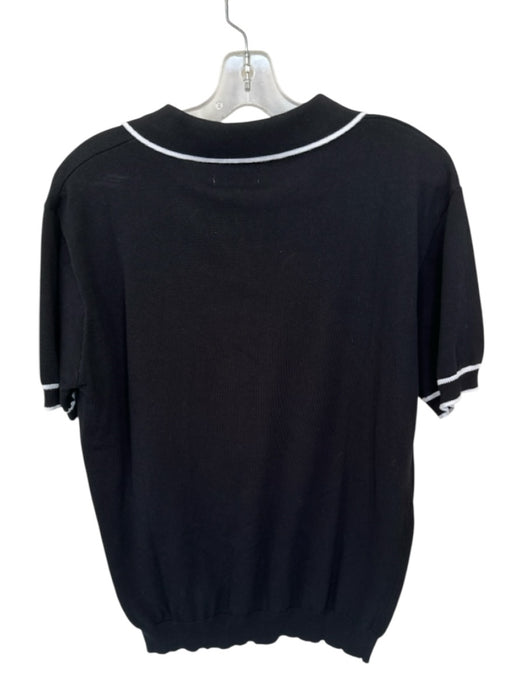 Oxknit NWT Size L Black & White Cotton Knit Men's Polo Black & White / L