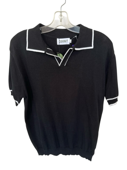 Oxknit NWT Size L Black & White Cotton Knit Men's Polo Black & White / L