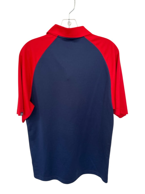Majestic Size M Navy & Red Polyester Atlanta Braves Athletic Men's Polo Navy & Red / M