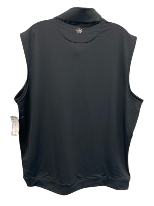 Peter Millar Size L Black Synthetic Solid Vest Quarter Zip Men's Vest Black / L