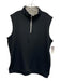 Peter Millar Size L Black Synthetic Solid Vest Quarter Zip Men's Vest Black / L