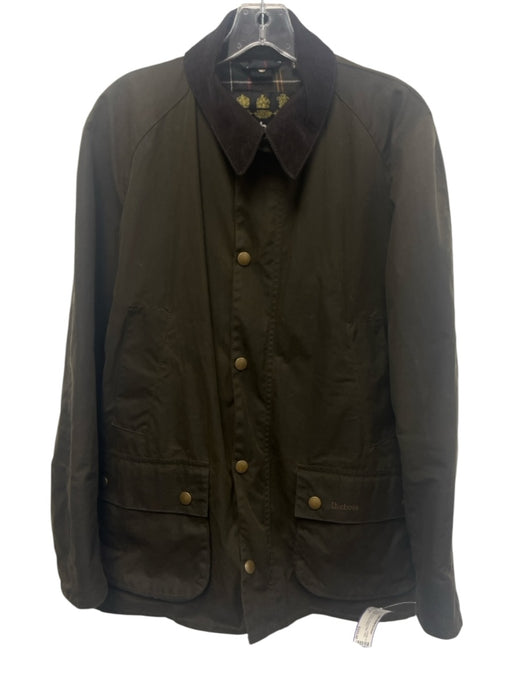 Barbour Like New Size M Green Waxed Cotton Solid Outdoor Men's Jacket Green / M