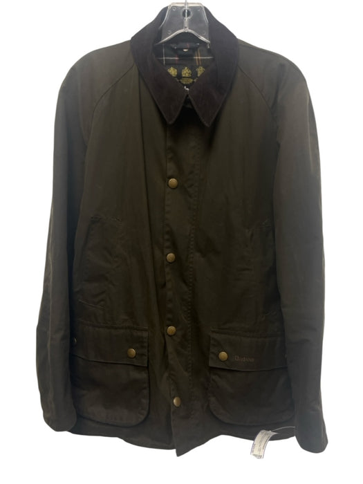 Barbour Like New Size M Green Waxed Cotton Solid Outdoor Men's Jacket Green / M