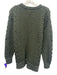 Aran Sweater Market Size L Green Wool Cable Knit Crew Men's Sweater Green / L
