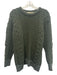 Aran Sweater Market Size L Green Wool Cable Knit Crew Men's Sweater Green / L