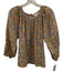 The Great Size 1 / S Beige, Blue, & Multi Cotton Floral Gathered Neck Top Beige, Blue, & Multi / 1 / S