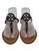 Tory Burch Shoe Size 8.5 Black Leather Upper Logo Thong Flat Flip Flop Sandals Black / 8.5