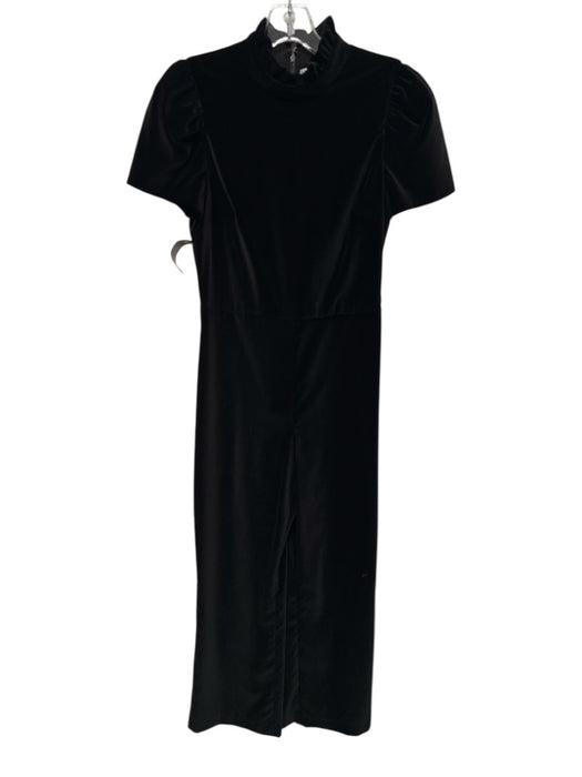 Alice + Olivia Size 6 Black Polyester Blend Velvet Zip Front Jumpsuit Black / 6