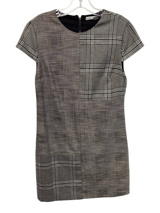 Alice + Olivia Size 6 Black & White Viscose Blend Houndstooth Check Dress Black & White / 6