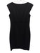 Elie Tahari Size 6 Black Silk Blend Fabric Block Short Cap Sleeve Side Zip Dress Black / 6