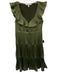 Derek Lam 10 Crosby Size 6 Olive Green Polyester Pleated Ruffle Above Knee Dress Olive Green / 6