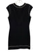 Theory Size 6 Black & White Triacetate Blend Contrast Stitch Cap Sleeve Dress Black & White / 6