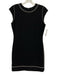 Theory Size 6 Black & White Triacetate Blend Contrast Stitch Cap Sleeve Dress Black & White / 6