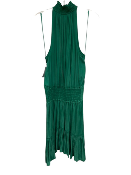 A.L.C. Size 4 Green Polyester Smocked Sleeveless high neck Mini Dress Green / 4