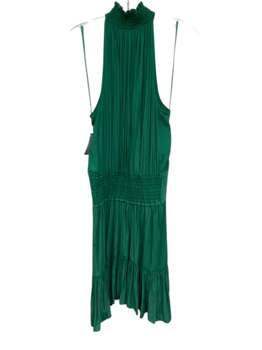 A.L.C. Size 4 Green Polyester Smocked Sleeveless high neck Mini Dress Green / 4