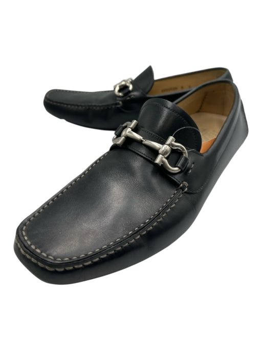 Ferragamo Shoe Size 8 Navy Leather Solid Driver Men's Shoes Navy / 8